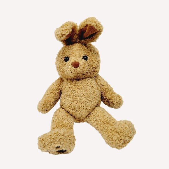 Vtg BAB Bunny Rabbit Plush Retired Curly Oatmeal Tan Brown Easter Holiday Toy - Picture 1 of 6